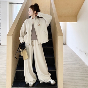 气质卫衣阔腿裤休闲时尚套装女2025年秋季新款美式慵懒宽松两件套图片