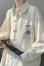 现货CS1163-特P53新款百搭条纹大码男衬衫，男装衬衫，电商A059