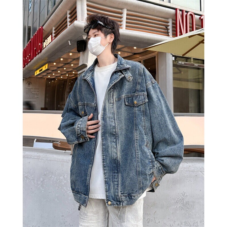 2025新款立领牛仔外套宽松男短款工装夹克痞帅街头现货W8567-P72,男装工装外套,星座512-4