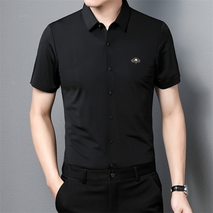 JG22-26男式2023年夏季新款百搭衬衫男短袖商务休闲衬衣男装P58图片