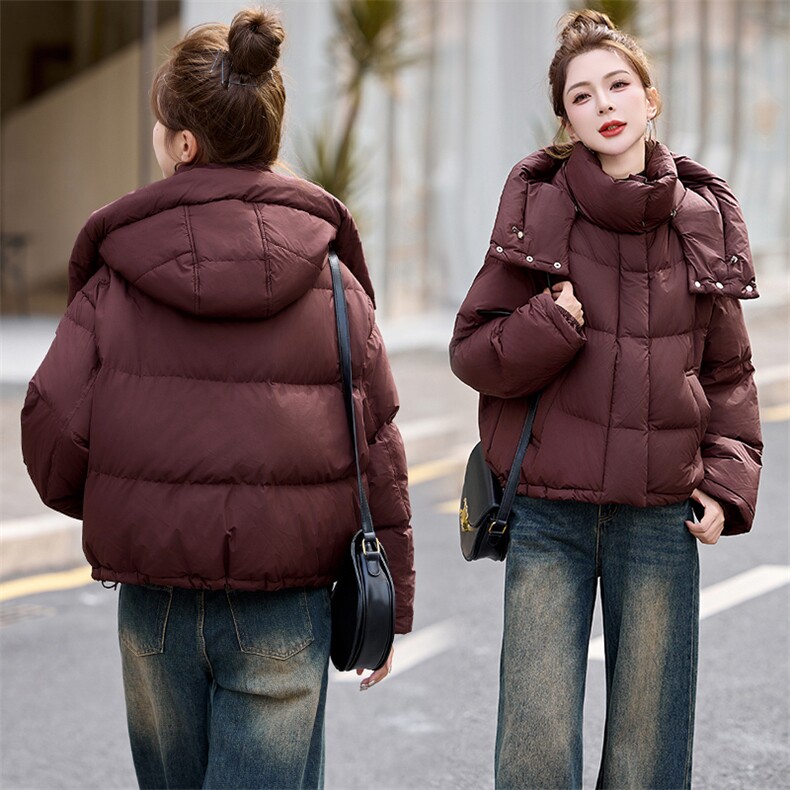 白鹅绒羽绒服女短款小个子冬季2025新款高级感超好看加厚高端,女装羽绒服,沁沁公主