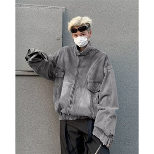 牛仔外套男士韩版潮流高街帅气百搭宽松2025春季ins夹克W6089-P77图片