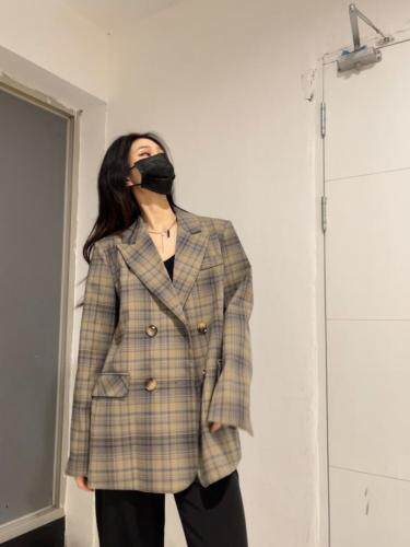 春季新款格子西装，女装西装，XIMO 熙茉