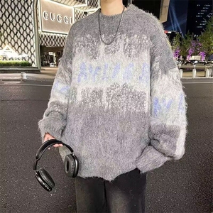 美式毛衣潮牌2024冬季慵懒小众设计感针织衫情侣款上衣MZ745-P49图片