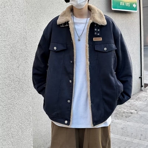 鹿皮绒棉服外套男士韩版潮流高街帅气2024冬季ins棉衣MF246-P88图片