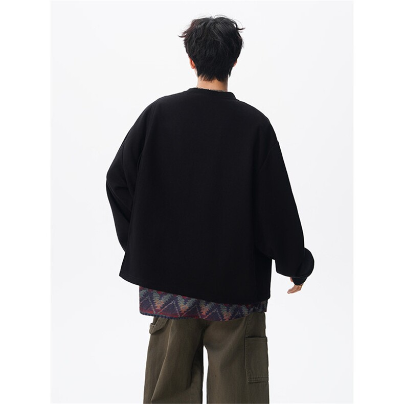 KS10157-特批60控108新款开衫休闲上衣设计感两件套复古大码卫衣,男装卫衣,电商A059