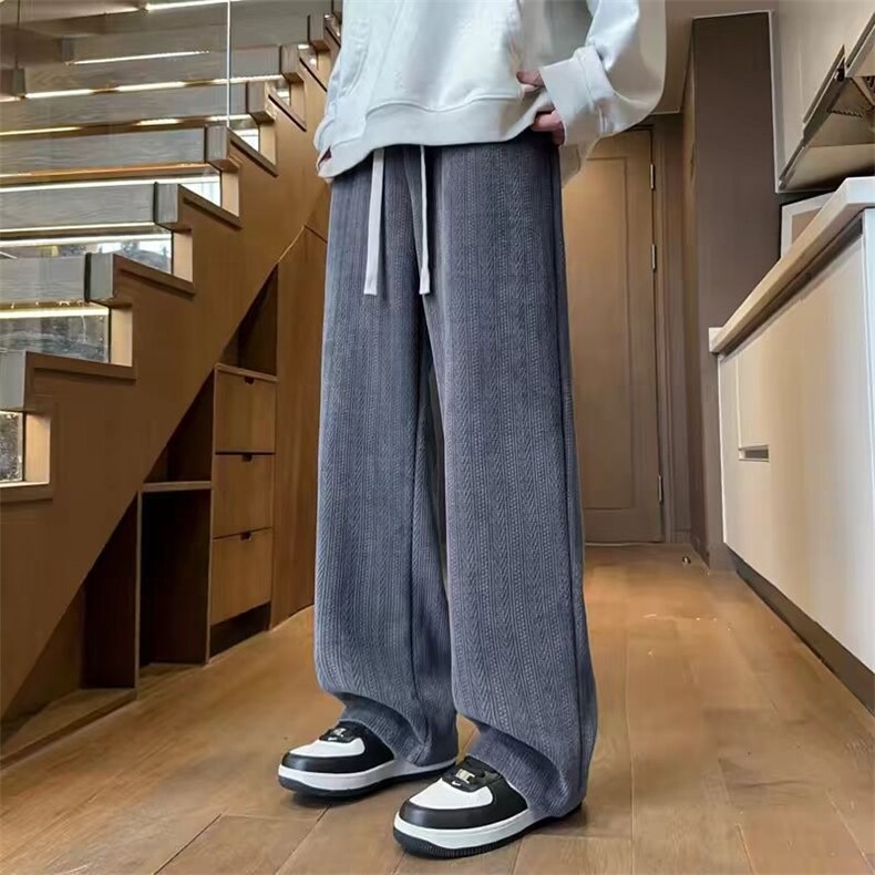 网图麦穗纹休闲裤子男款春秋直筒宽松大码潮流男裤K806-P38，男装休闲裤，电商C216