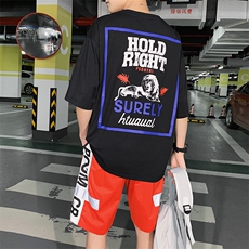 短袖t恤2021新款潮牌男装一套搭配夏装高中运动套装DS773TP65，男装T恤，电商A102