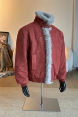 韩系氛围感做旧麂皮加厚棉服座山雕毛领外套5D1198-TP105178，男装棉衣，电商A102