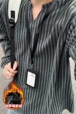 雪尼尔鱼骨纹450g重磅美式加厚银狐绒T恤男T24536J加绒-特P30控58，男装T恤，电商A001-1