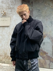 MF06-特P90美式高街立领棒球棉服飞行夹克棉衣短款外套男，男装夹克，电商B327