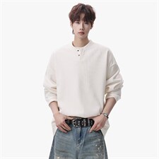 卫衣男春季新款港风宽松华夫格大码长袖T套头外套CX5701-特P28，男装T恤，星座214-3