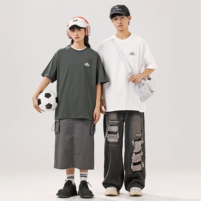 2024夏季新款男装日系潮牌纯棉印花圆领宽松短袖休闲T恤T898-F40,男装T恤,电商A101（原外27）