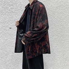 秋季烫金印花长袖衬衫外套男重工花衬衣A430-1-CS11188，男装衬衫，电商A426-1(原A430-1)