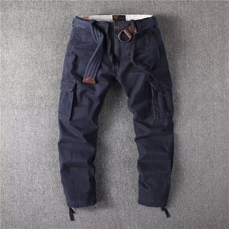 潮水洗做旧微弹工装休闲裤男多口袋简约百搭青年长裤MK8919P58，男装工装外套，星座1013-5