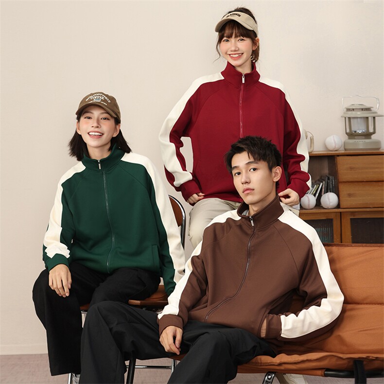 2025秋冬季棒球服拼色卫衣男女学生定制团服班服W011P45，女装职业装，星座1602B（原101B-1）