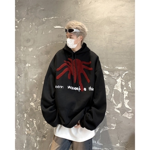 美式潮牌宽松设计感上衣2024春季高街复古连帽卫衣男 W8086-P42图片