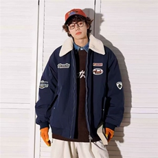 MA758-P76网图大牛津复合全刺绣摇粒绒领口情侣棉衣棒球服，男装棉衣，星座1611A
