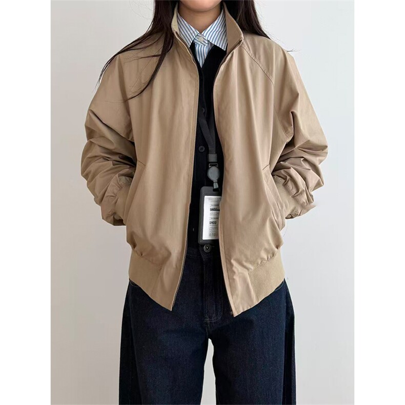 高品U家同款春季哈灵顿夹克男女立领茄克宽松休闲外套A1333-P85,男装夹克,星座1505
