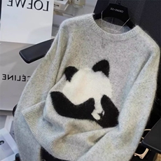 2025年秋季常规长袖时尚百搭通勤简约休闲圆领熊猫,女装羊毛衫,莺澜羊绒, 2025年秋季常规长袖时尚百搭通勤简约休闲圆领熊猫,女装羊毛衫,莺澜羊绒,