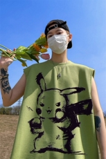 华夫格背心直播高品质重磅220克皮卡丘印花HB61-P25控38，男装背心/马甲，星座508（原C305）