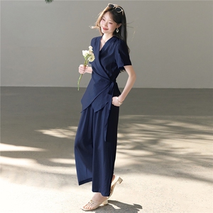 时尚休闲棉麻两件套裤2026年夏季时尚潮流图片