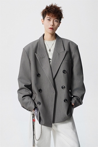 双排扣大码M-5XL西服男成分 96%聚酯纤维4%氨纶XF78127P85控128图片