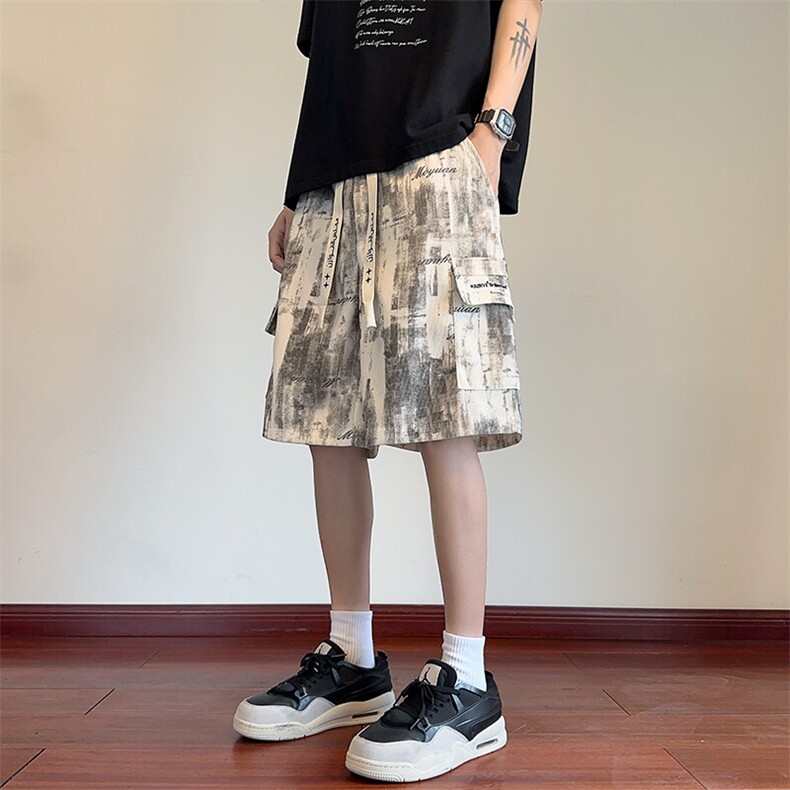 夏季重磅百搭五分短裤男潮日系宽松时尚运动休闲裤D2529*P30控58,男装牛仔裤,星座227-1