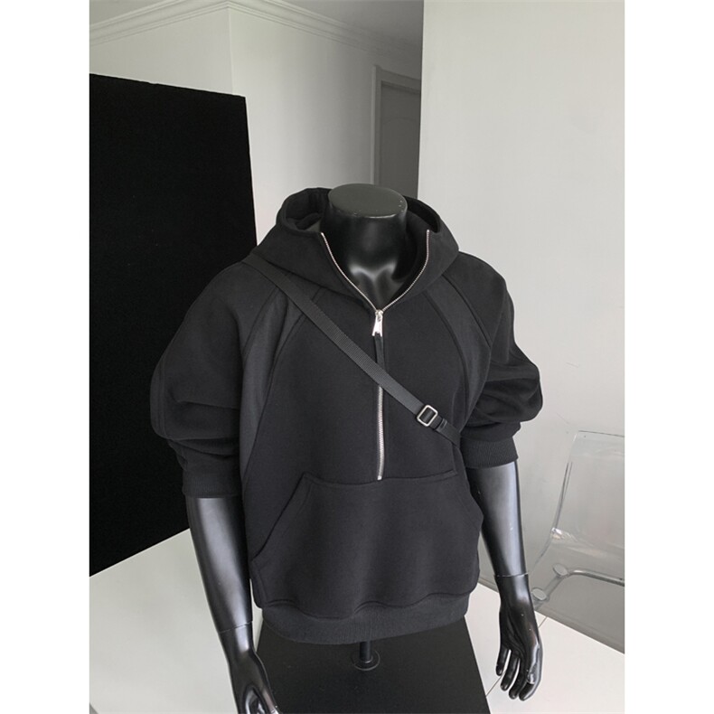 W8595特P55假模420克高品质拼接罗口带帽个性卫衣男，男装卫衣，电商B205