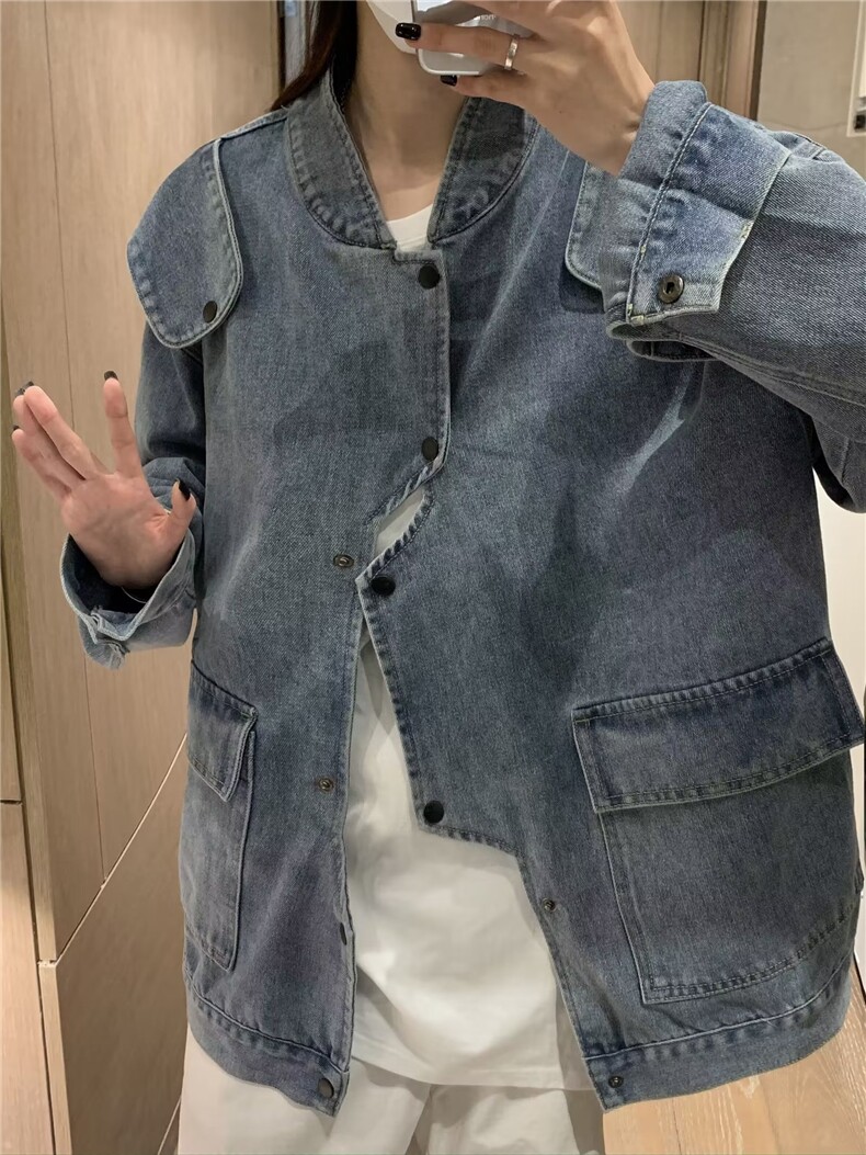 复古排扣秋新款港味牛仔不规则外套XJ01P85,男装夹克,星座1116-2