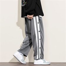 2021春秋季新白墙大码男九分日系秒脱全开排扣条纹卫裤K2079-P45，男装休闲裤，电商A001