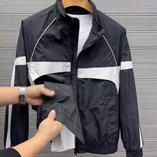 2025夏季新款男士撞色拼接休闲外套轻薄舒适上衣潮流时尚百搭夹克，男装夹克，星座1210-1