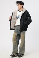 自家图有视频加绒毛领棉衣冬季新款座山雕连帽派克棉服M2555p88，男装棉衣，电商D315
