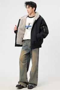 自家图有视频 加绒毛领棉衣冬季新款座山雕连帽派克棉服M2555p88图片