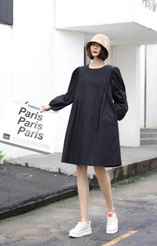 洋气遮肉显瘦宽松中长款连衣裙，女装连衣裙，东洋天堂之花