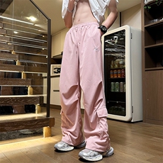 休闲裤男港风潮流痞帅气束脚裤2024夏季新款ins宽松长裤K5190-P41，男装休闲裤，星座412-3