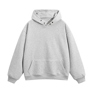 抖音得物高品质 美式高街重磅曼巴棉古铜两粒扣连帽卫衣外套XS066图片