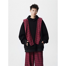 小众两连帽撞色大码卫衣套装T797特P65K797特P42TZ797特P107，男装休闲套装，电商A059