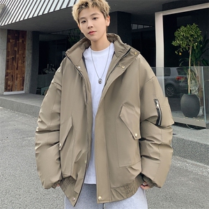 pu皮棉衣男冬季新款加厚棉服宽松面包服棉袄 M7166 P135 控168图片
