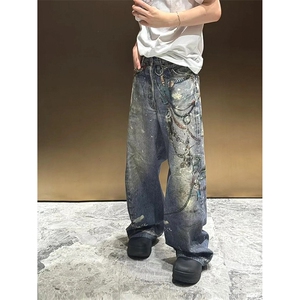【套图3】903-AK91-特P70【98】S-3XL  印花牛仔裤！2图片