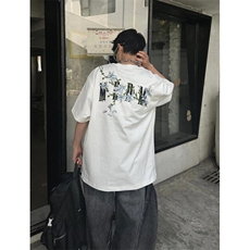 潮牌嘻哈花卉美式复古重磅圆领短袖T恤男款痞帅宽松上衣TW36，男装T恤，星座1116A（原606A-3）