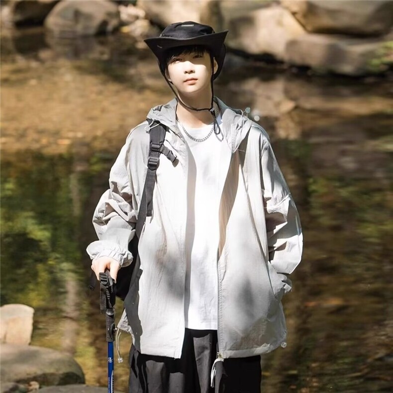 防晒衣男夏季美式高街薄款宽松连帽防晒服夹克潮FY991,男装防晒衣,星座208-5