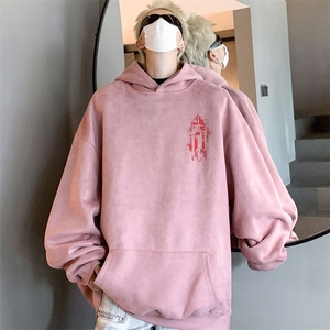 2024美式复古松连帽麂皮绒卫衣XZ301B-JB1011-P55图片