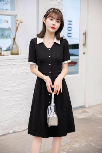 夏季新款连衣裙，女装连衣裙，水锦红