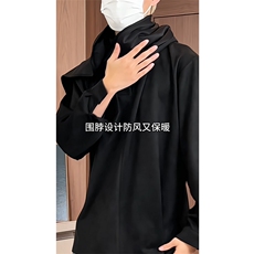 2025春装麂皮绒新风新中式个性长袖T恤卫衣打底衫WY851-P50，男装T恤，电商A057
