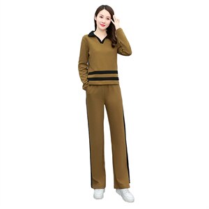 韩版时尚气质休闲套装女秋季新款长袖显瘦两件套运动服图片