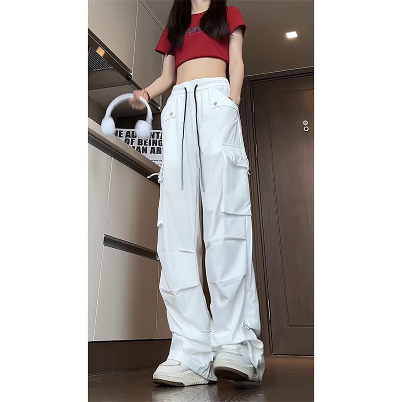 703-K25359-特P32春夏季 冰丝宽松工装直筒休闲裤图片