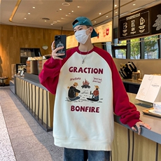 港风新款秋季时尚百搭宽松字母印花潮流卫衣WY20P48控68，男装卫衣，电商A247