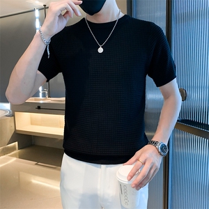 A409-1针织衫数据款主推T恤夏季百搭休闲时尚男士圆领短袖图片