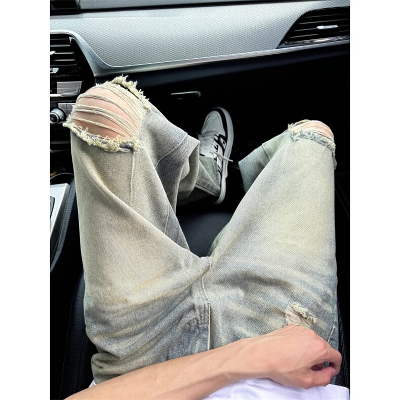 【深度库存可供得物可二改】美式高街夏季破洞牛仔裤B381/502，男装牛仔裤，电商B381（原B382）